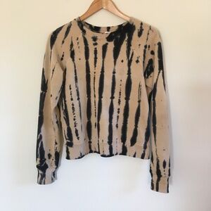 RE/DONE Hanes Classic Crew Neck Tiger Tie Dye Raglan Sweatshirt Top Sz XS Grunge